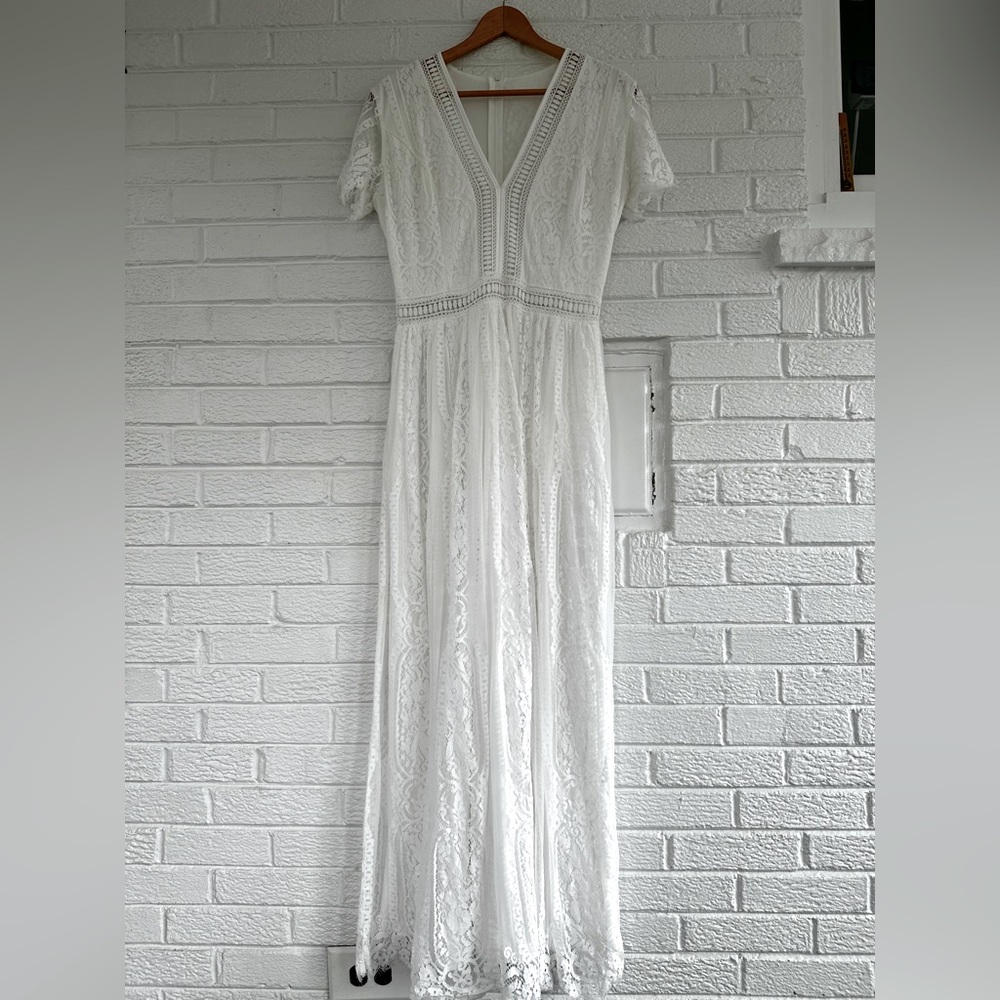 Maxi white dress, size M